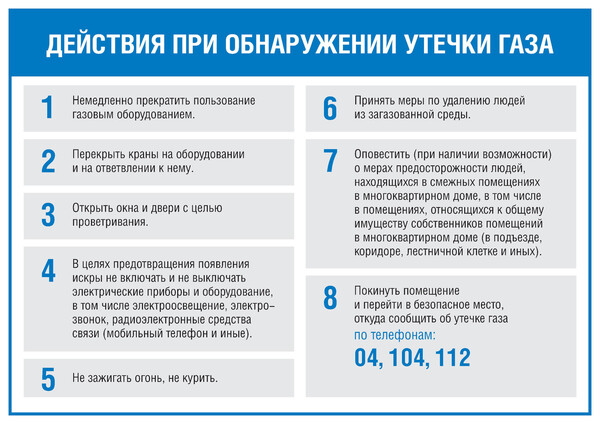 Правила безопасности при обращении с газом
